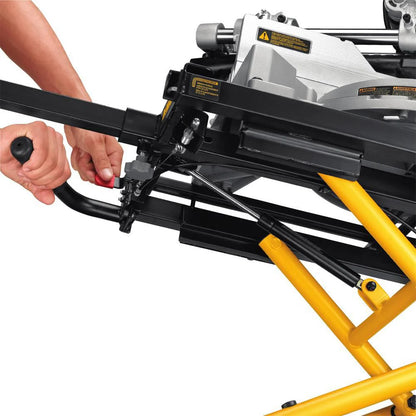 DEWALT DWX726 32 1/2-in x 60-in Rolling MITRE Saw Stand with 300 lbs. Capacity and 8 ft. Outfeed Support