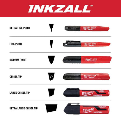 Milwaukee 48-22-3100 Tool INKZALL Black Fine Point Jobsite Permanent Marker