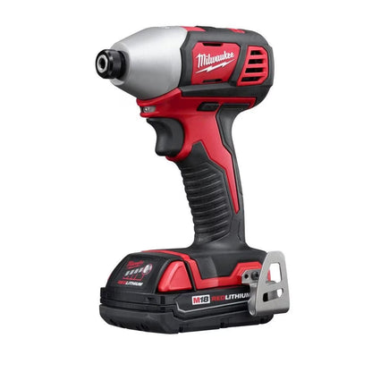 Milwaukee 2656-22CT Tool M18 18-Volt Lithium-Ion Cordless 1/4 in. Impact Driver Kit with (2) 1.5Ah Batteries
