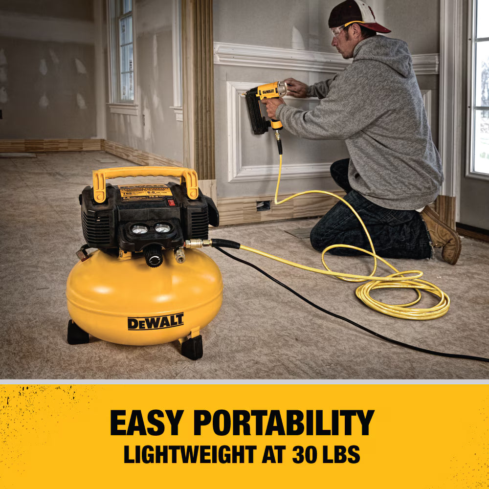 DEWALT DXCM55126 Electric Portable 165 PSI 6 Gal Pancake Air Compressor, Oil Free