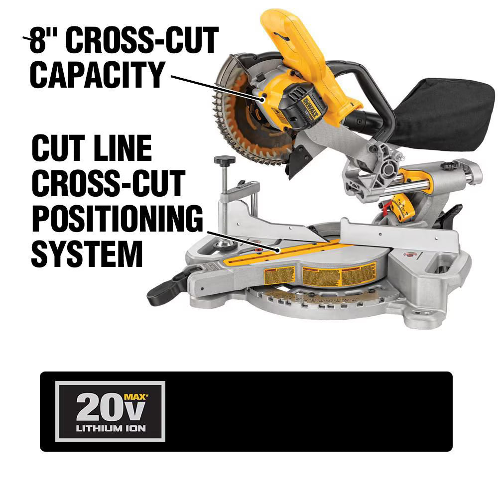 DEWALT DCS361B 20V MAX Lithium-Ion Cordless 7-1/4-inch Sliding Miter Saw (Tool-Only)
