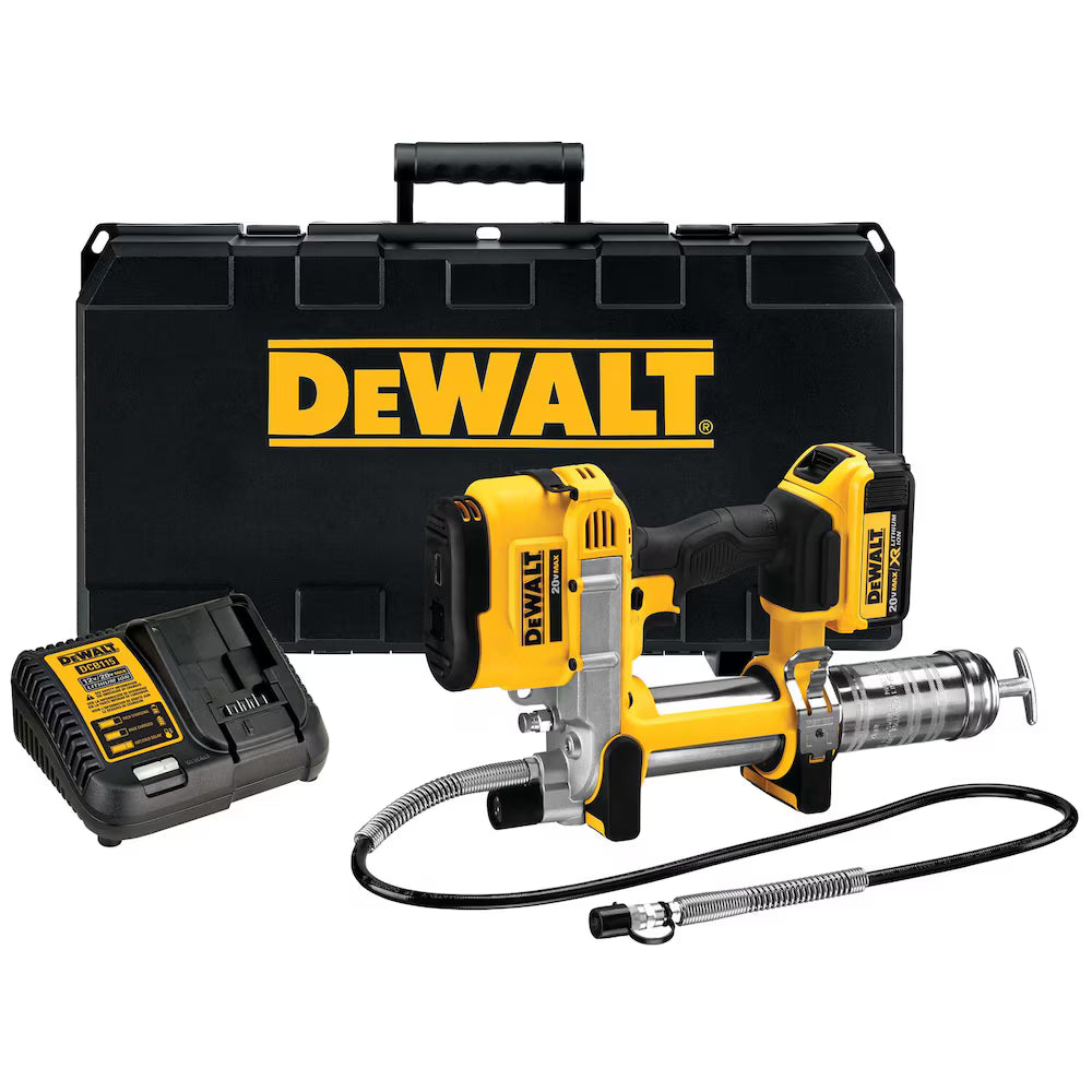 DEWALT DCGG571M1 20V MAX Lithium-Ion Cordless Grease Gun Kit with 4Ah Battery, Charger and Case