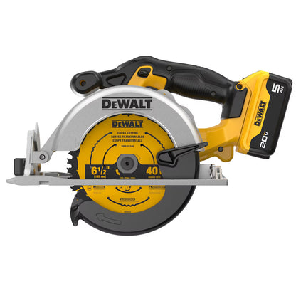 DEWALT DCS391P1 20V MAX Lithium-Ion Cordless 6-1/2-inch Circular Saw Kit with 5Ah Battery, Charger and Case