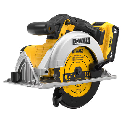 DEWALT DCS391P1 20V MAX Lithium-Ion Cordless 6-1/2-inch Circular Saw Kit with 5Ah Battery, Charger and Case