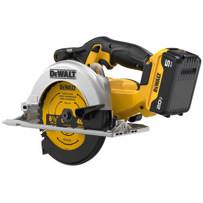 DEWALT DCS391P1 20V MAX Lithium-Ion Cordless 6-1/2-inch Circular Saw Kit with 5Ah Battery, Charger and Case