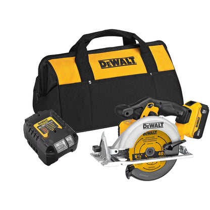 DEWALT DCS391P1 20V MAX Lithium-Ion Cordless 6-1/2-inch Circular Saw Kit with 5Ah Battery, Charger and Case