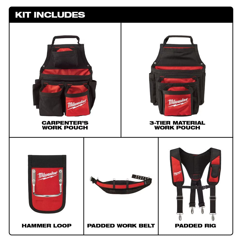 Milwaukee 48-22-8120 Tool Contractor Work Belt with Suspension Rig