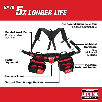 Milwaukee 48-22-8120 Tool Contractor Work Belt with Suspension Rig
