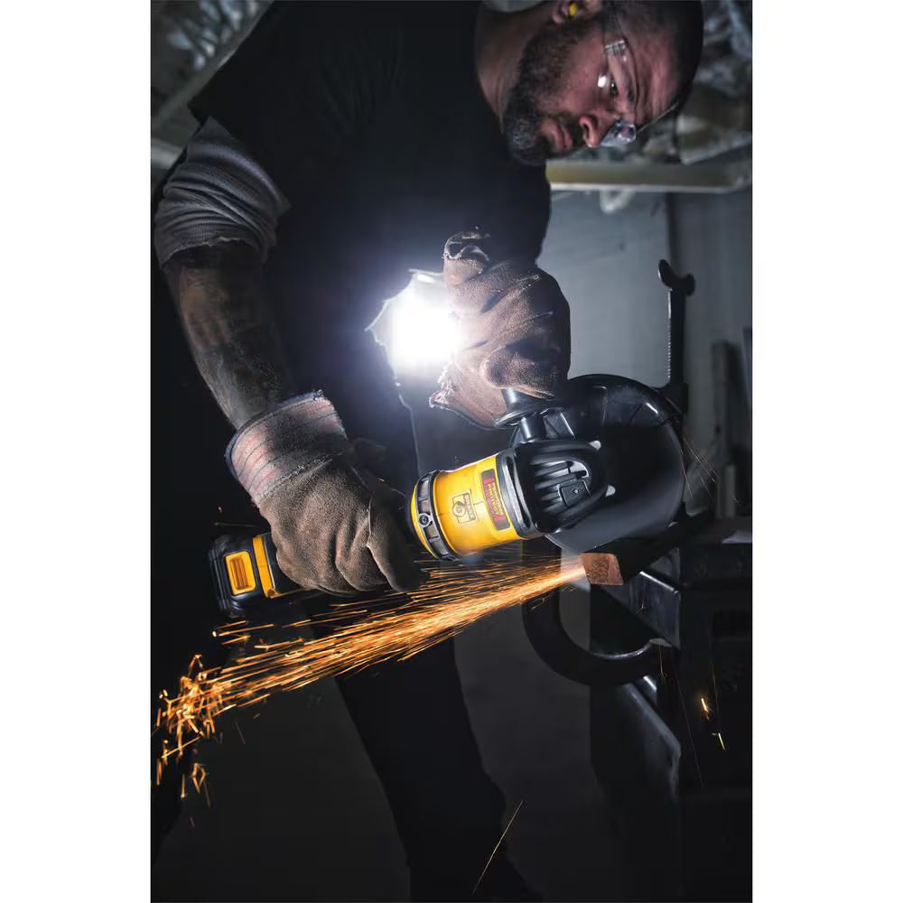 DEWALT DCG413FB 20V MAX XR Lithium-Ion Cordless Brushless 4-1/2-inch Paddle Switch Small Angle Grinder with Kickback Brake (Tool-Only)
