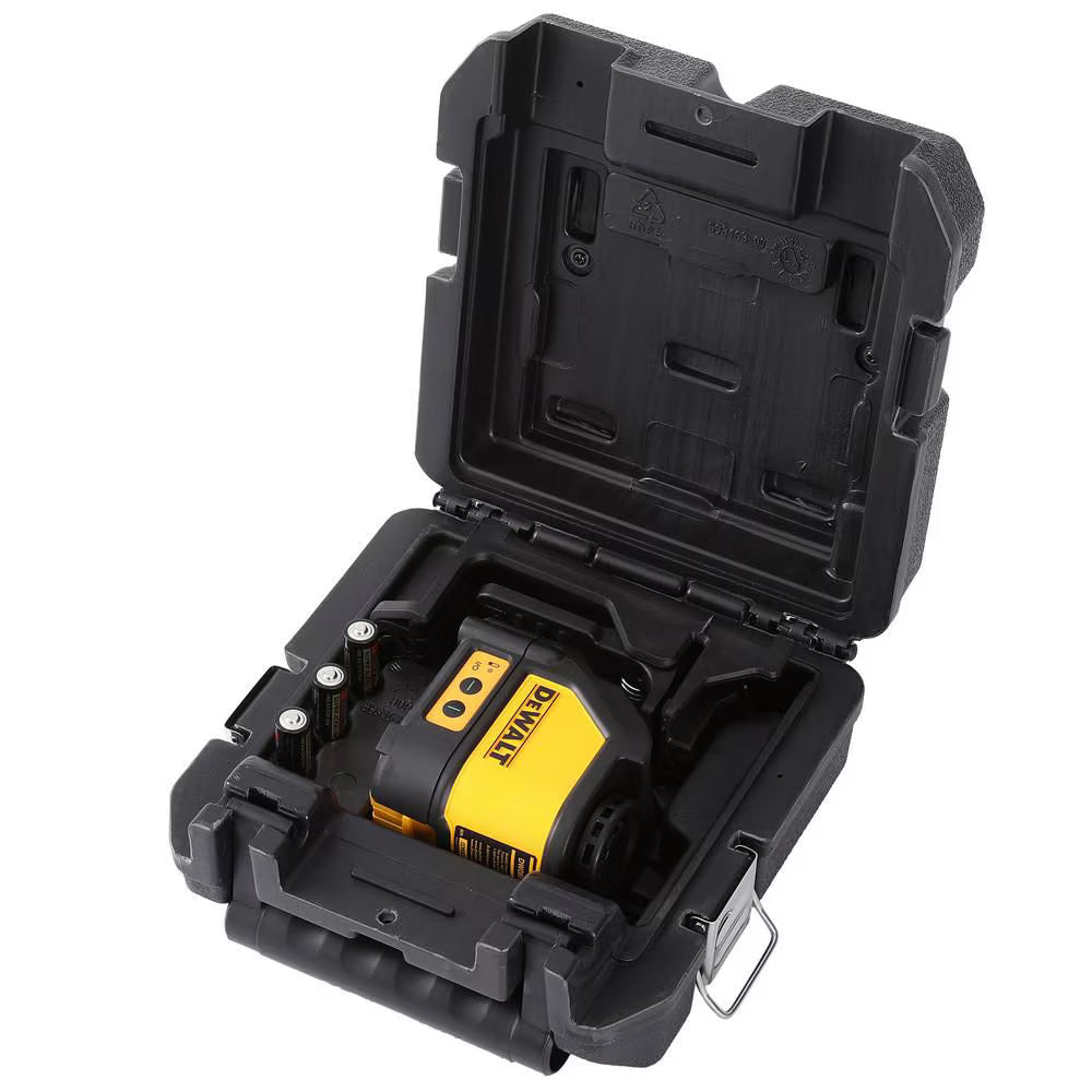 DEWALT DW088CG 100/330 ft. Green Self-Leveling Cross Line Laser Level - with (3) AA Batteries & Case