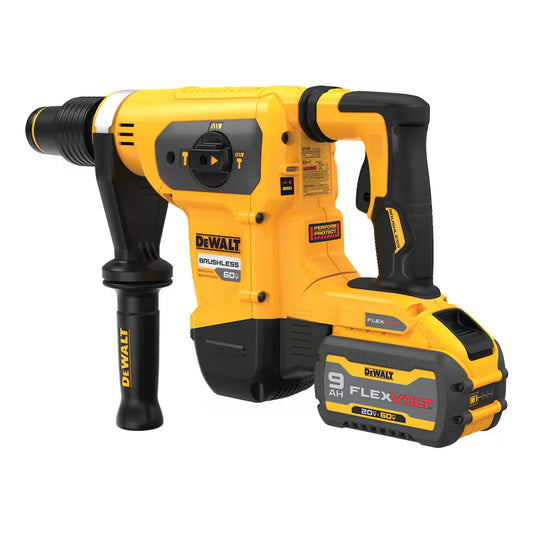 DEWALT DCH481X2 60V MAX FLEXVOLT Lithium-Ion Cordless Brushless 1-9/16-inch SDS-Plus Combination Rotary Hammer Kit with (2) 9Ah Batteries, Charger and Case