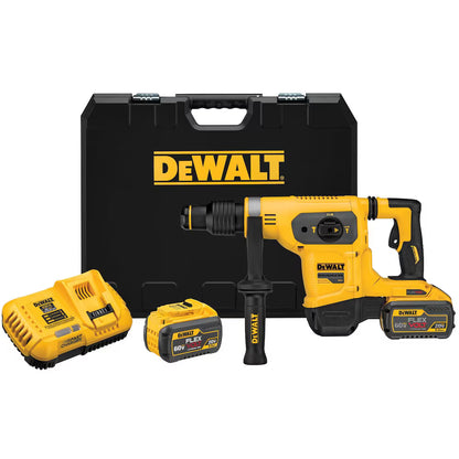 DEWALT DCH481X2 60V MAX FLEXVOLT Lithium-Ion Cordless Brushless 1-9/16-inch SDS-Plus Combination Rotary Hammer Kit with (2) 9Ah Batteries, Charger and Case