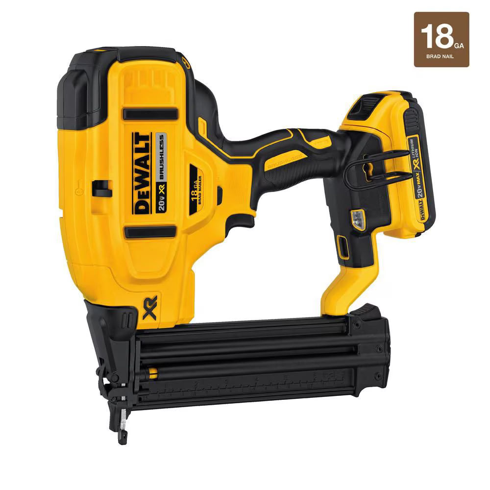 DEWALT DCN680D1 20V MAX Lithium-Ion 18-Gauge Cordless Brad Nailer Kit with 2Ah Battery, Charger and Bag