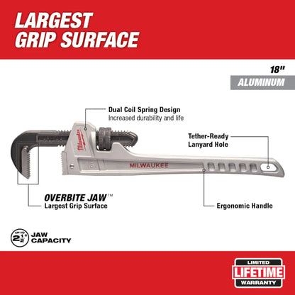 Milwaukee 48-22-7218 Tool 18 inch Aluminum Pipe Wrench