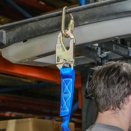 WORKHORSE 6 ft Shock Absorbing Lanyard – Blue Fall Protection Safety Lanyard