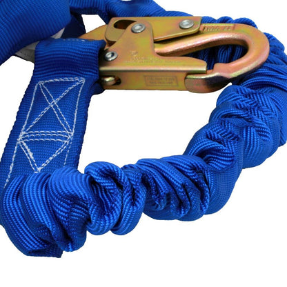 WORKHORSE 6 ft Shock Absorbing Lanyard – Blue Fall Protection Safety Lanyard