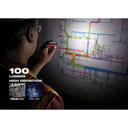 Milwaukee 2105 Tool 100 Lumens Aluminum Pen Light with Clip