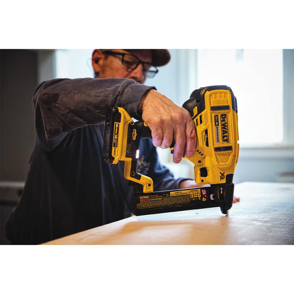 DEWALT DCN681B 20V MAX XR Lithium-Ion Cordless Brushless 18-Gauge Narrow Crown Stapler (Tool-Only)