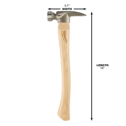 Milwaukee 48-22-9519 Tool 19oz Smooth Face Hickory Wood Framing Hammer