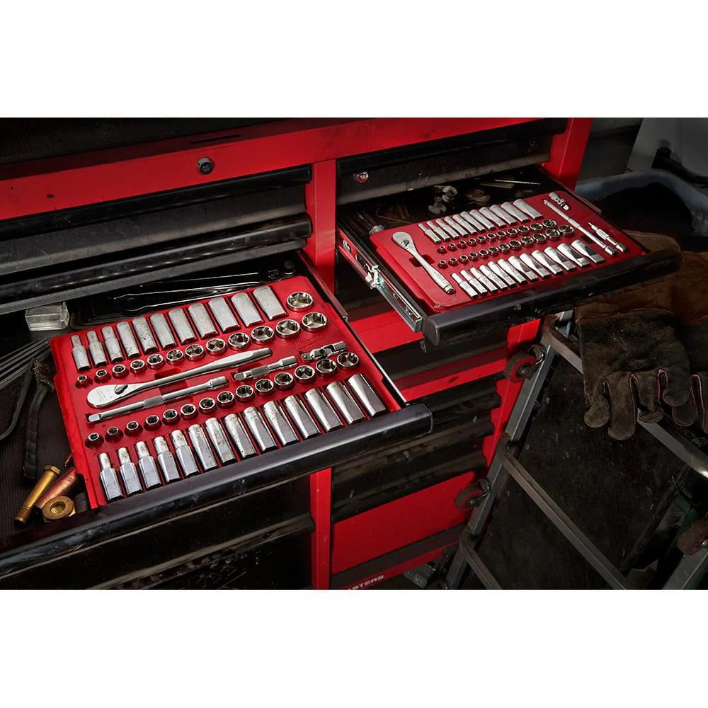 Milwaukee 48-22-9004  Tool 1/4 -inch Drive SAE/Metric Ratchet and Socket Mechanics Tool Set (50-Piece)
