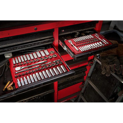 Milwaukee 48-22-9004  Tool 1/4 -inch Drive SAE/Metric Ratchet and Socket Mechanics Tool Set (50-Piece)