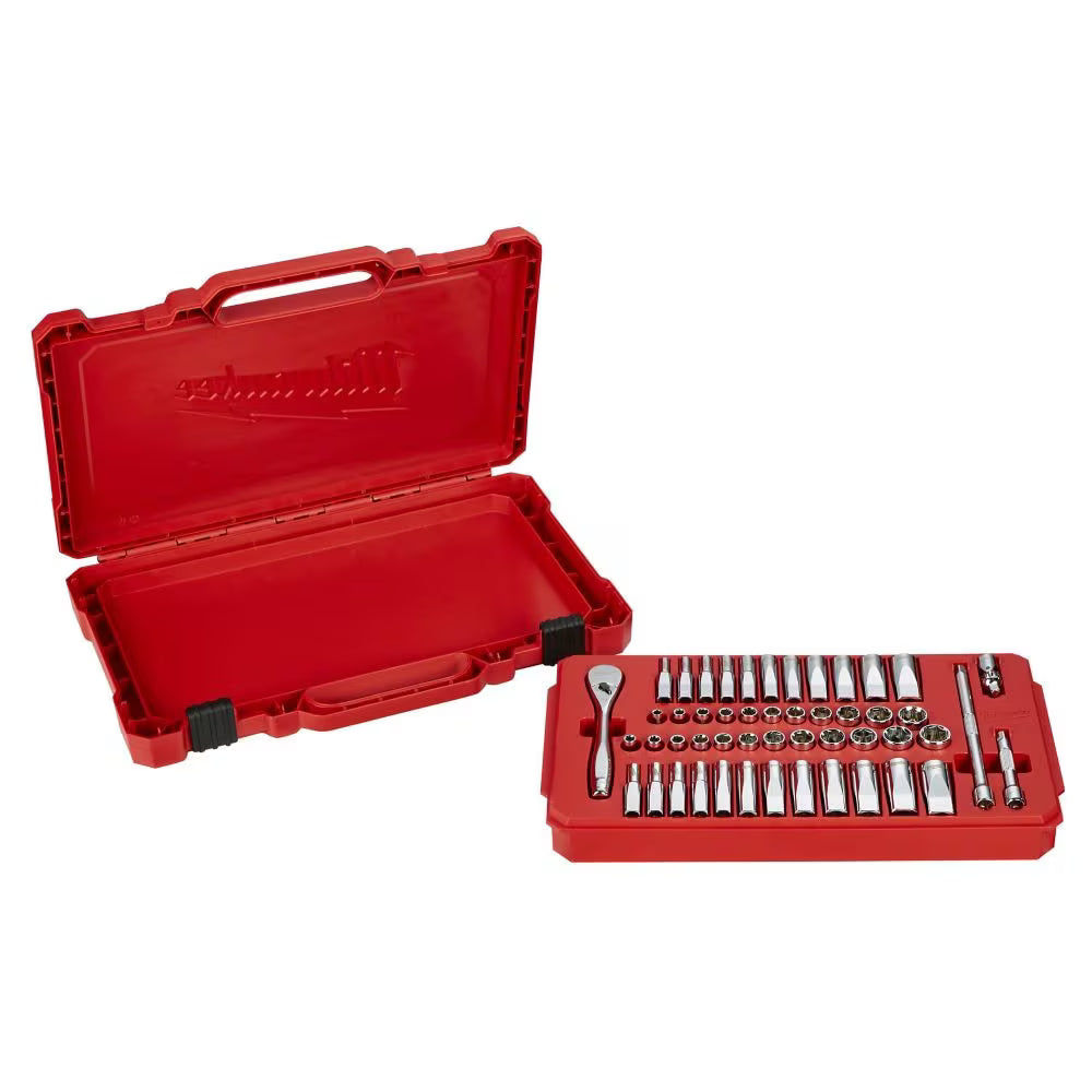 Milwaukee 48-22-9004  Tool 1/4 -inch Drive SAE/Metric Ratchet and Socket Mechanics Tool Set (50-Piece)