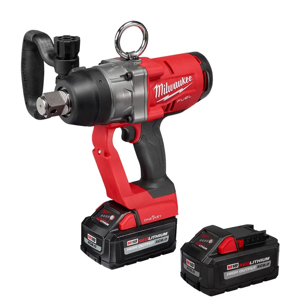 Milwaukee 2867-22 Tool M18 FUEL 18V 1-Inch High Torque Impact Wrench w/ ONE-KEY Kit w/ (2) 8.0Ah Batteries