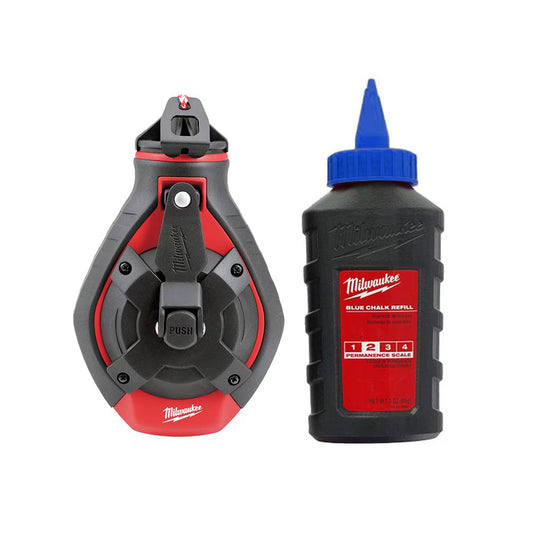 Milwaukee 48-22-3982 Tool 100 ft. Bold Line Chalk Reel Kit with Blue Chalk