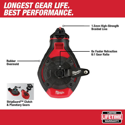 Milwaukee 48-22-3982 Tool 100 ft. Bold Line Chalk Reel Kit with Blue Chalk