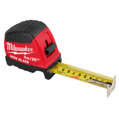Milwaukee 48-22-1226 Tool 8 m/26 ft. x 1.3 -inch Wide Blade Tape Measure with 17 ft. Reach