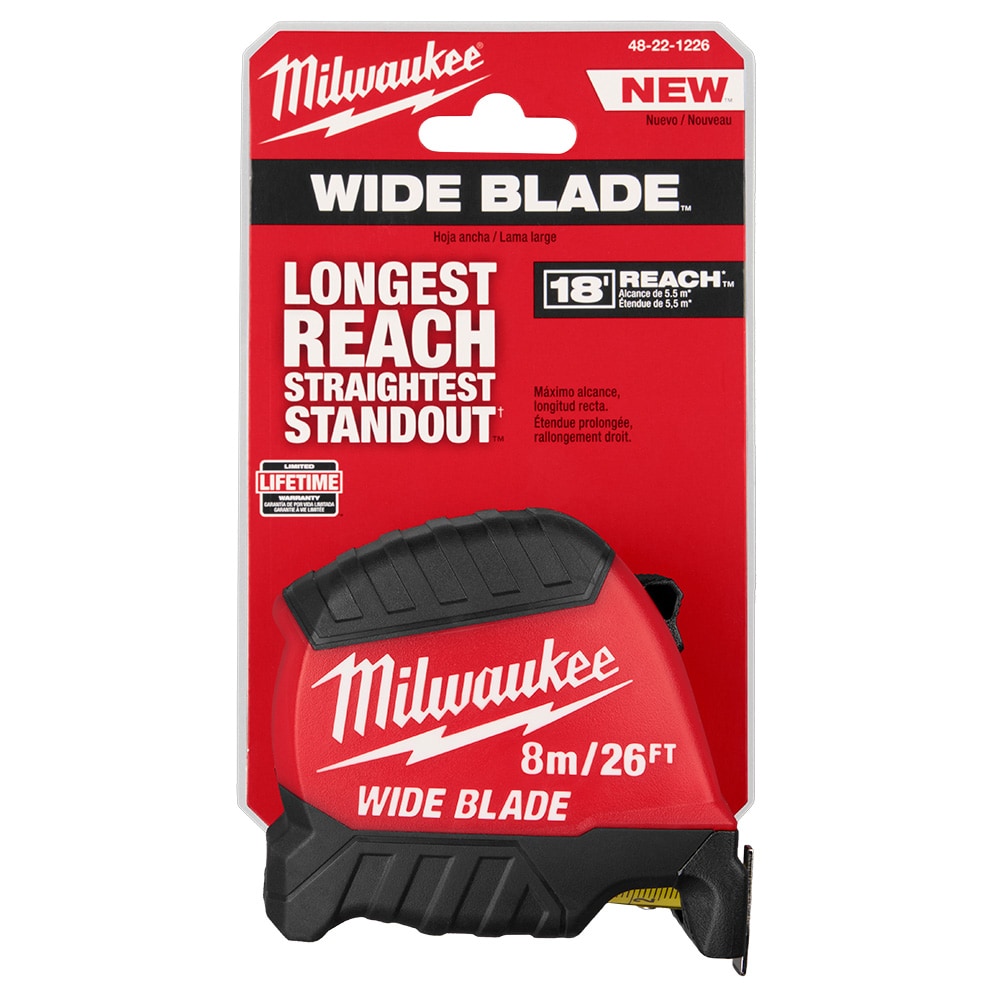 Milwaukee 48-22-1226 Tool 8 m/26 ft. x 1.3 -inch Wide Blade Tape Measure with 17 ft. Reach