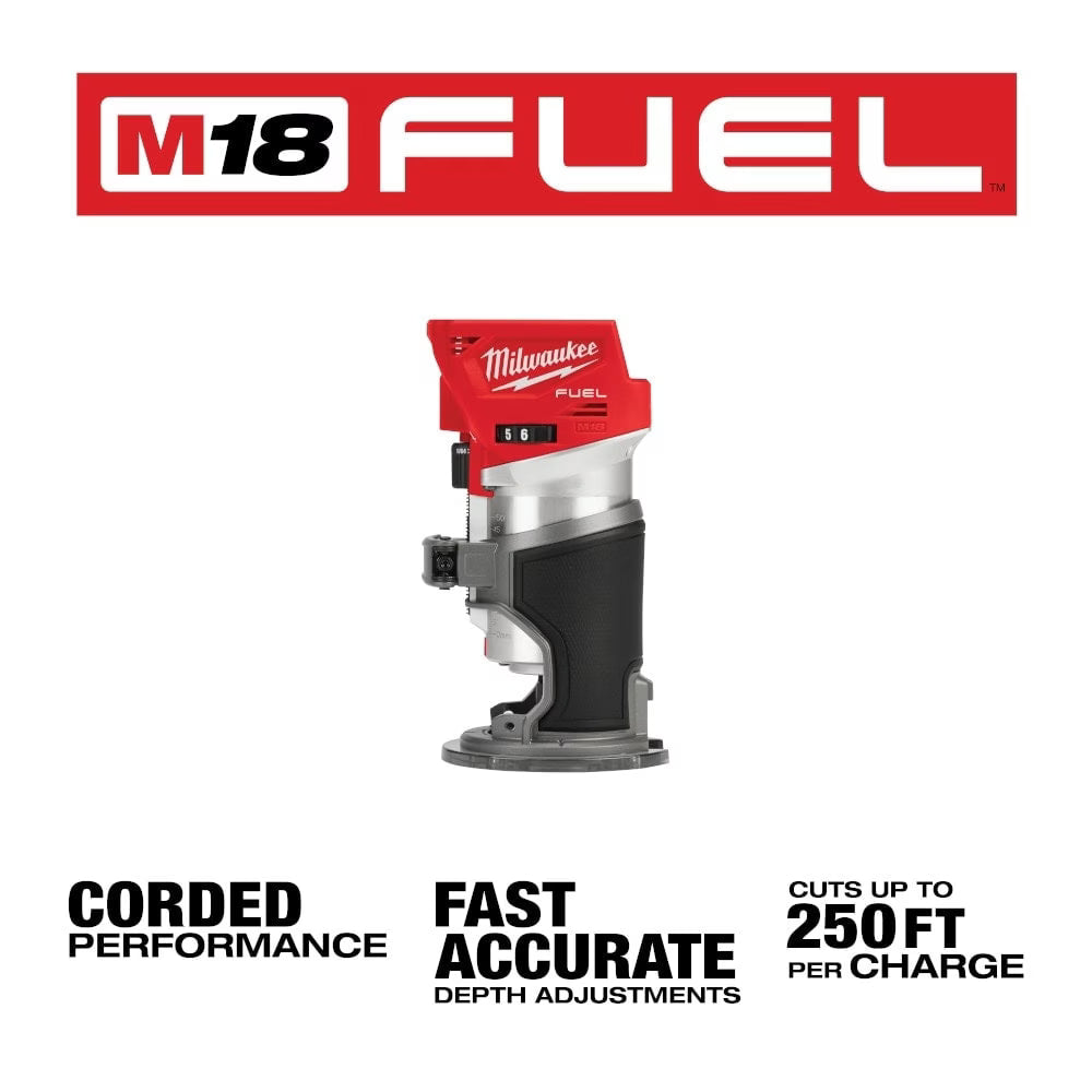 Milwaukee 2723-20 Tool M18 FUEL 18-Volt Lithium-Ion Brushless Cordless Compact Router (Tool Only)