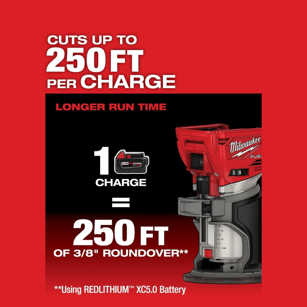 Milwaukee 2723-20 Tool M18 FUEL 18-Volt Lithium-Ion Brushless Cordless Compact Router (Tool Only)