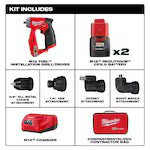 Milwaukee 2505-22 Tool M12 FUEL 12V Li-ion Brushless Cordless 4-in-1 Installation 3/8 in. Drill Driver Kit W/ 4 Tool Heads