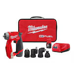 Milwaukee 2505-22 Tool M12 FUEL 12V Li-ion Brushless Cordless 4-in-1 Installation 3/8 in. Drill Driver Kit W/ 4 Tool Heads