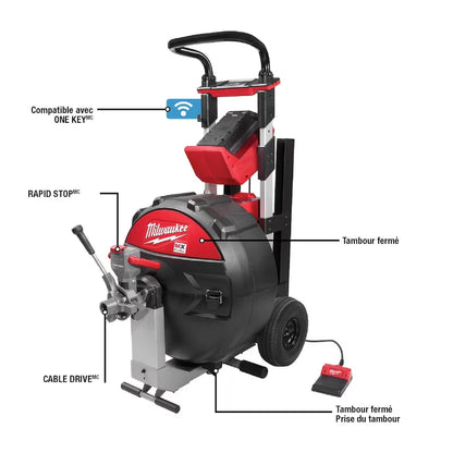 Milwaukee MXF500-1CP Tool MX FUEL Lithium-Ion Cordless Sewer Drum Machine with Battery