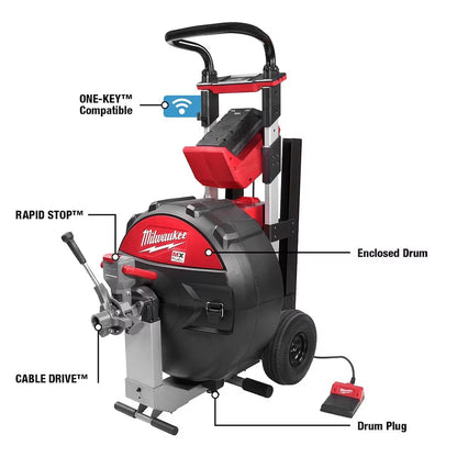 Milwaukee MXF500-1CP Tool MX FUEL Lithium-Ion Cordless Sewer Drum Machine with Battery