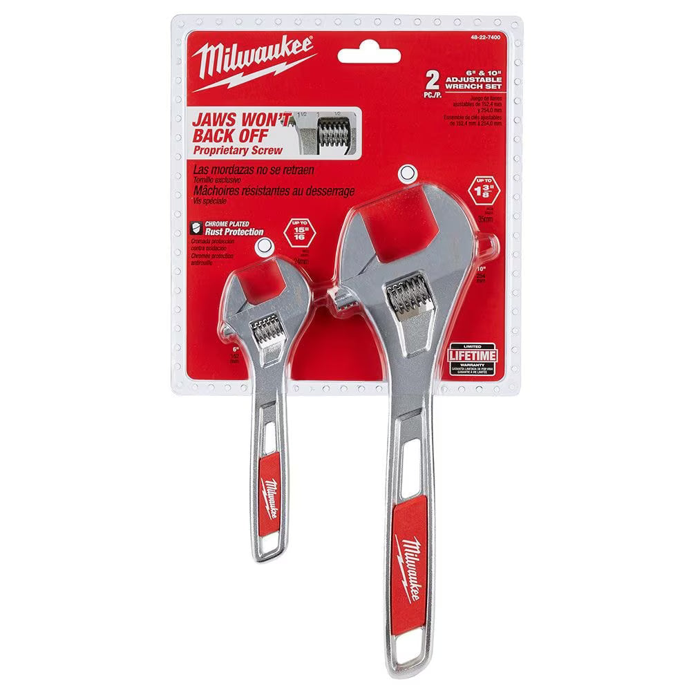 Milwaukee 48-22-7400  Tool 6 -inch and 10 -inch Adjustable Wrench (2-Pack)