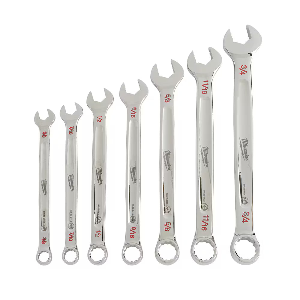 Milwaukee 48-22-9407 Tool Combination SAE Wrench Mechanics Tool Set (7-Piece)