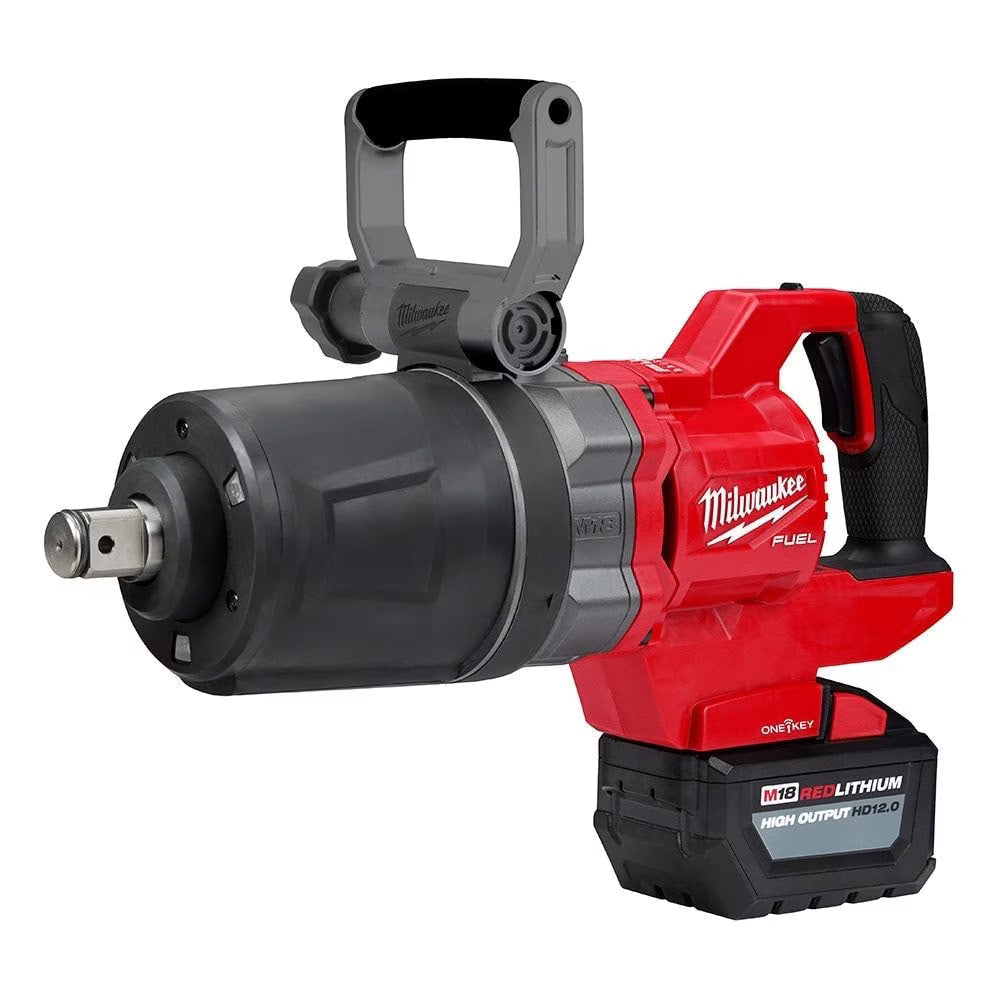 Milwaukee 2868-22HD Tool M18 FUEL 18V Li-Ion Brushless Cordless 1 -inch Impact Wrench D-Handle Kit w/ (2) 12.0 Ah Batteries