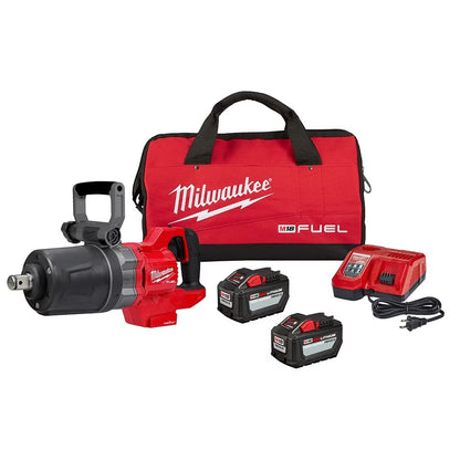 Milwaukee 2868-22HD Tool M18 FUEL 18V Li-Ion Brushless Cordless 1 -inch Impact Wrench D-Handle Kit w/ (2) 12.0 Ah Batteries