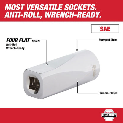 Milwaukee 48-22-9481 Tool PACKOUT 3/8-inch Drive SAE Ratchet and Socket Mechanics Tool Set (28-Piece)