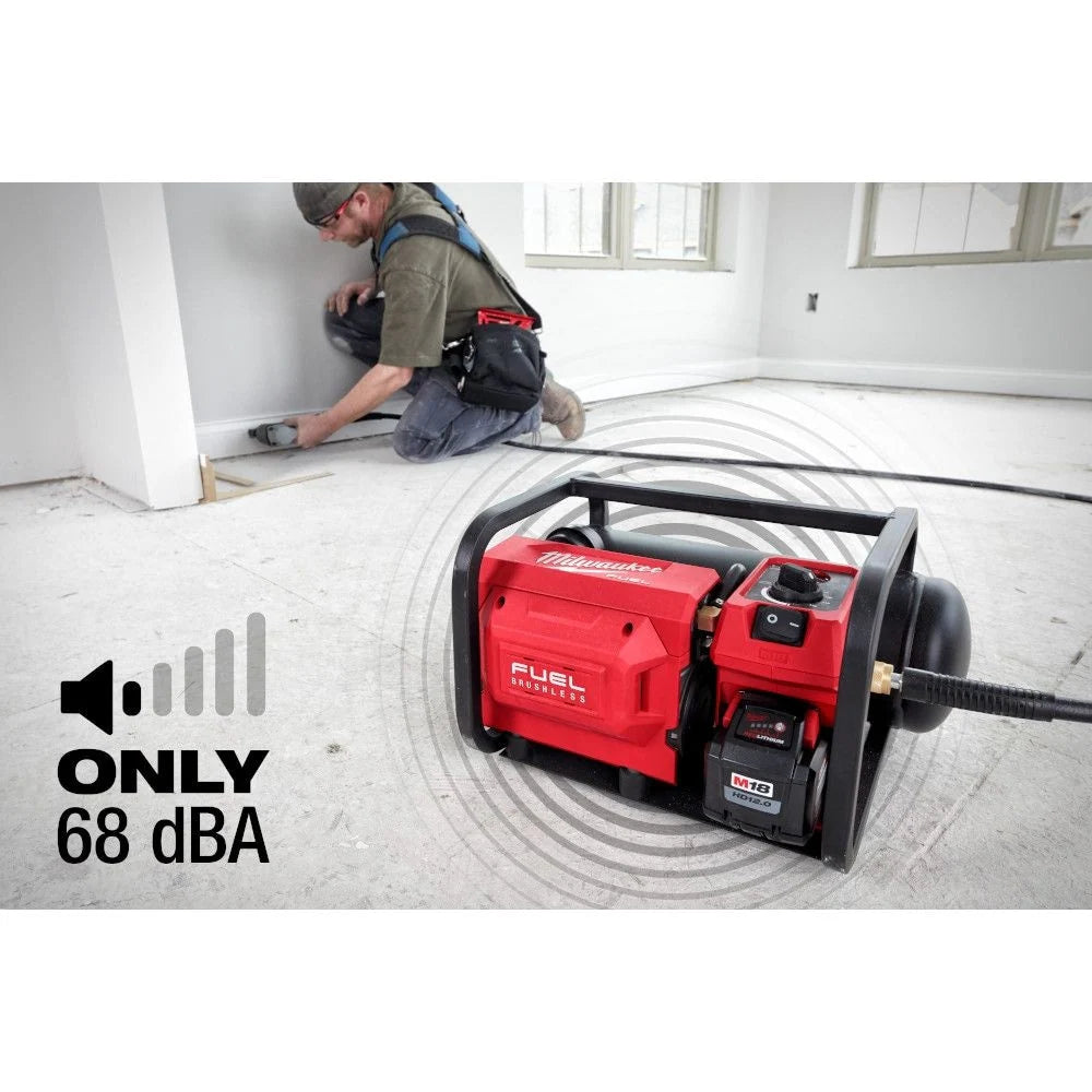 Milwaukee 2840-20 Tool M18 FUEL 18-Volt Lithium-Ion Brushless Cordless 2 Gallon Electric Compact Quiet Compressor (Tool Only)
