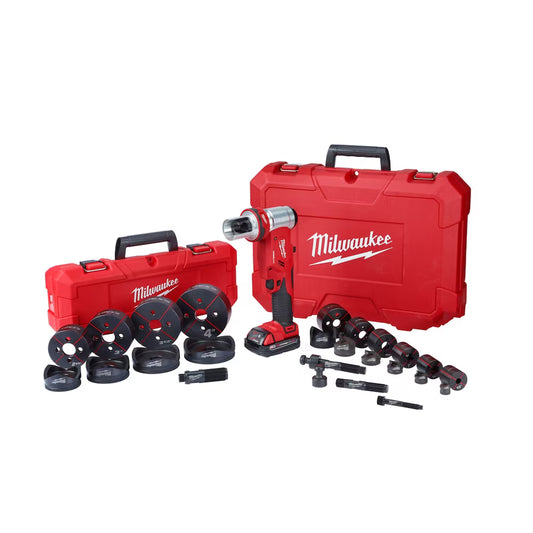 Milwaukee 2677-23 Tool M18 18-Volt Li-Ion 1/2 -inch - 4 -inch FORCE LOGIC 6 Ton Cordless Knockout Kit 2.0Ah Battery