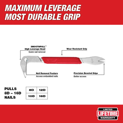 Milwaukee 48-22-9031 Tool 10 -inch Nail Puller with Dimpler