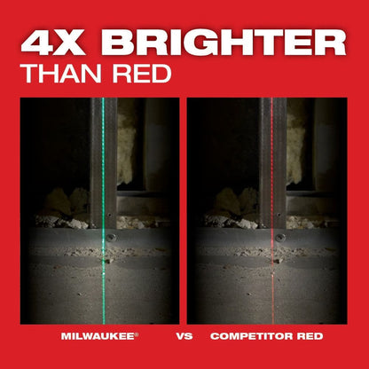 Milwaukee 3622-20 Tool M12 12-Volt Lithium-Ion Cordless Green 125 ft. Cross Line and Plumb Points Laser Level (Tool-Only)