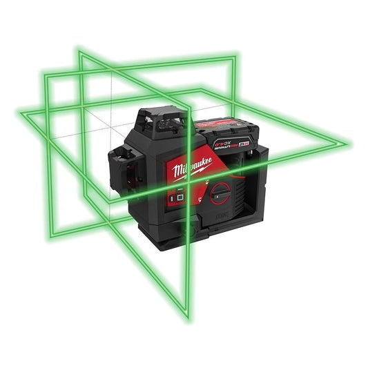 Milwaukee 3632-21 Tool M12 12V Lithium-Ion Green 125 ft. 3-Plane Laser Level Kit with 4.0 Ah Battery, Charger and Case