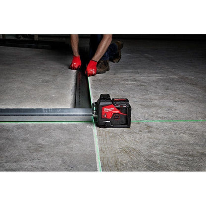 Milwaukee 3632-21 Tool M12 12V Lithium-Ion Green 125 ft. 3-Plane Laser Level Kit with 4.0 Ah Battery, Charger and Case