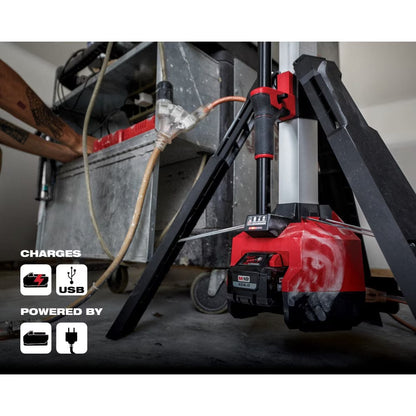Milwaukee 2136-20 Tool M18 18-Volt Lithium-Ion Cordless 6,000 Lumens Rocket Dual Power Tower Light with Charger (Tool-Only)