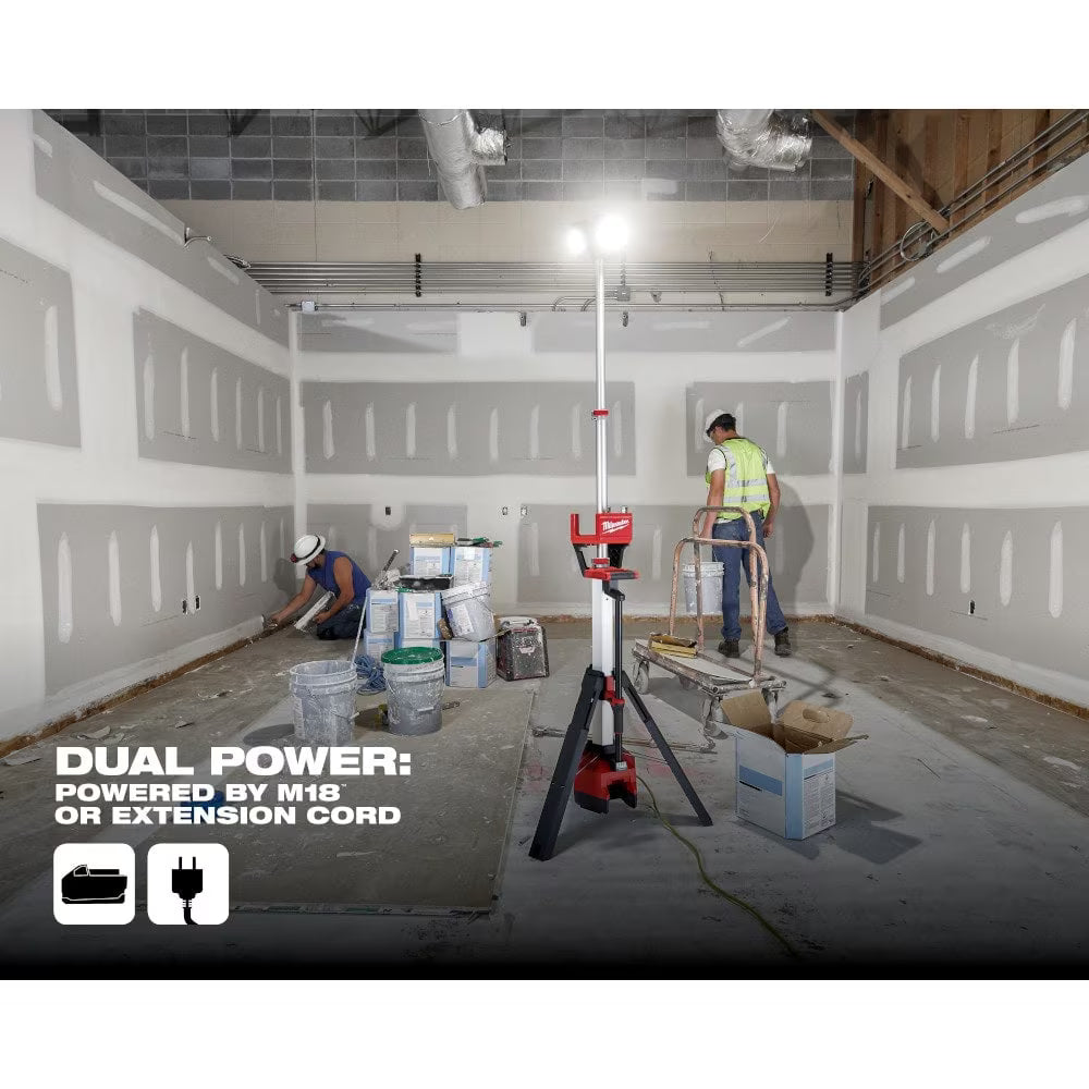 Milwaukee 2136-20 Tool M18 18-Volt Lithium-Ion Cordless 6,000 Lumens Rocket Dual Power Tower Light with Charger (Tool-Only)